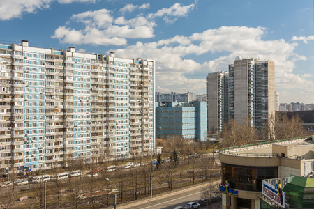 Moscow Street  Autumn Boulevard  in early spring のeditorial素材