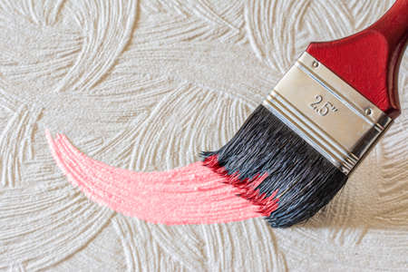 Brush with paint close-upの写真素材