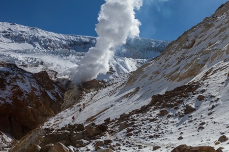 Russia, Kamchatka. Caldera of the Mutnovsky Volcano