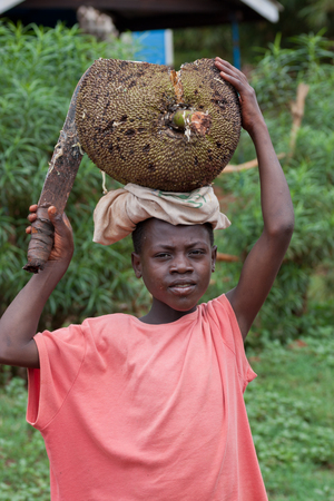 16nd February 2009. Children in the village of pygmies on the lake Bunyoni in Uganda