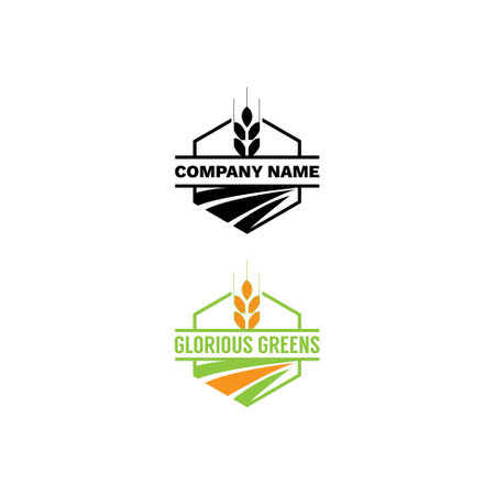 Glorious Greens logo design vector templateのイラスト素材