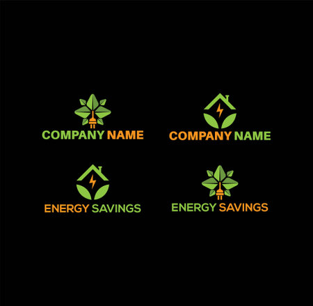 energy saving logo icon with green leaf. Symbol of life efficiency.のイラスト素材