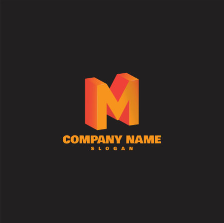 Letter M Logo, 3D Logo, 3D Letters, Initial Logo, Monogram, Logo for Business and colorful 3d m logoの写真素材