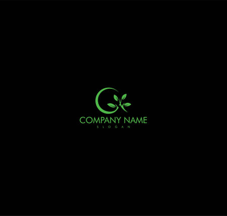 G leaf logo Design Template Vector Graphic Branding Element.のイラスト素材