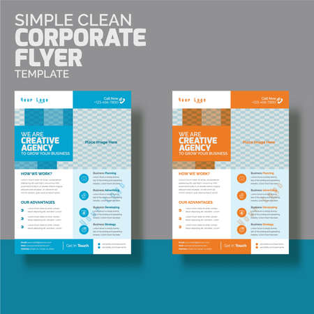 A4 size vector template - Multipurpose 
corporate business brochure flyer layout design - can be used
as infographic, magazine ad, poster, book cover, pamphlet, leafletのイラスト素材