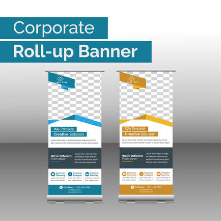 Vector - Yellow Blue Vertical Business Roll Up Banner flat design template
abstract presentation templateのイラスト素材
