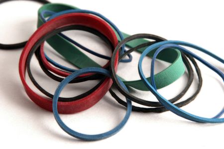 Pile of rubber bands.の写真素材
