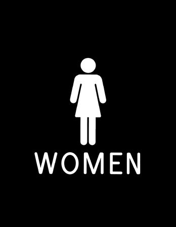 black and white bathroom sign for womenの写真素材