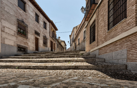 Empty old street in Toledo, Spainの写真素材