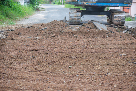 backhoe,excavator digging road