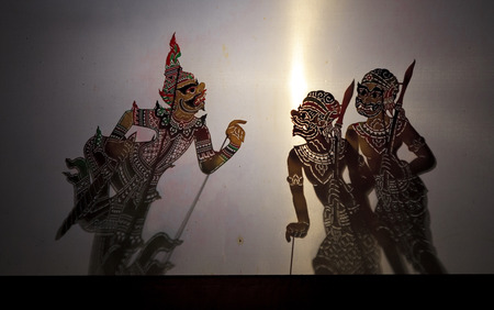 Giant   s shadow play, shadow puppet, Thailandの写真素材