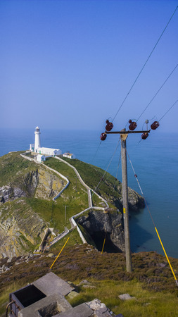Utilities to south stack islandの写真素材