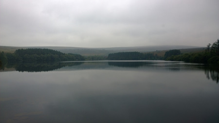 2013 Vennford resivour looking out across the lakeの写真素材