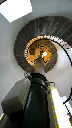 South stack lighthoue steps, lighthouse keep, traped escape scared of hights spiral staricase 2014の写真素材