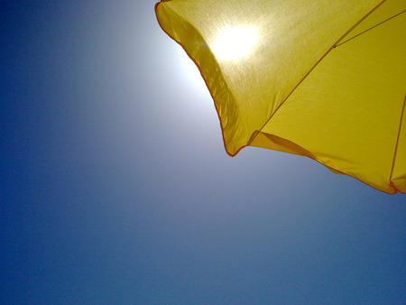 Shelter from the hot sun in Spainの写真素材