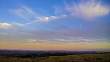 Sunset on the high moors, Buckfastleigh, Devon, UKの写真素材