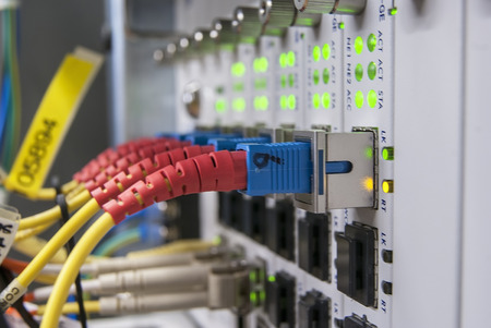 Communication and network equipment in a industrial buildingの写真素材