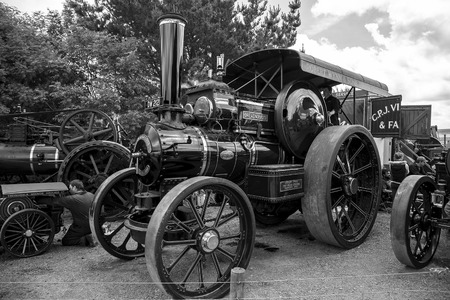 Wadebridge Cornwall UK June 6 2015  Old fashioned Steam powered traction engineのeditorial素材