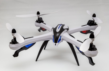 Showing an isolated drone on a white isolated backgroundの写真素材