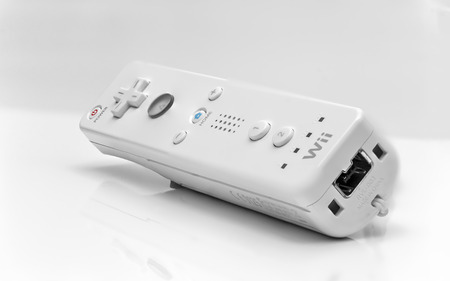 Newton abbot, Devon, UK, March 17th 2016  - Showing a Nintendo wii games console controller isolated on a white backgroundのeditorial素材