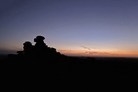 Various shots at Staple Tor on Dartmoor National Park at dusk, in Devon UKの写真素材