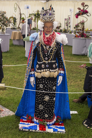 Wadebridge, Cornwall, UK, June 11 2016 - Showing a display for the British Queens 90th birthdayのeditorial素材