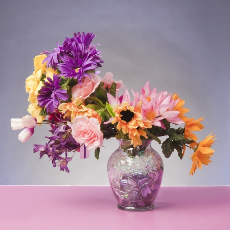 Irregularly Shaped Bouquet of Flowersの写真素材