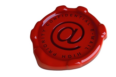 3d High Priority Confidential E-mail stamp on the white background.の写真素材