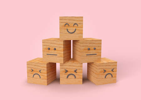 3d illustration of a concept about green happy smile face rating positive customer feedback and...