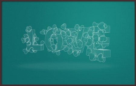 love text with multiple heart の写真素材