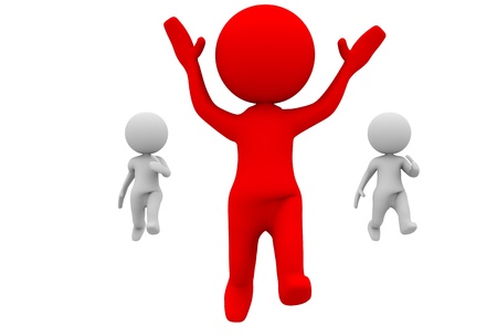 3d red athlete winnerの写真素材