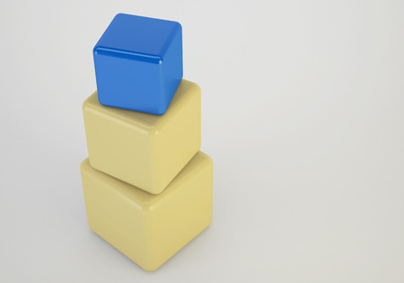 3d Cubes stacked building