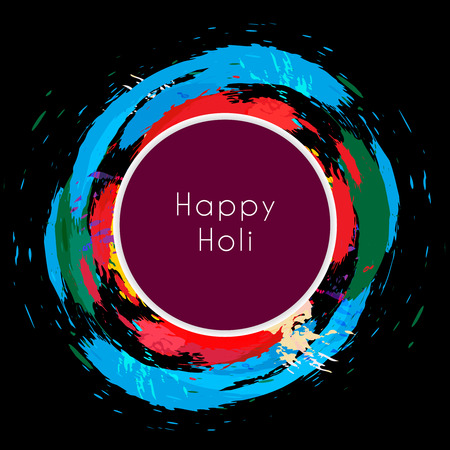 happy holi text surround with colorful splashのイラスト素材