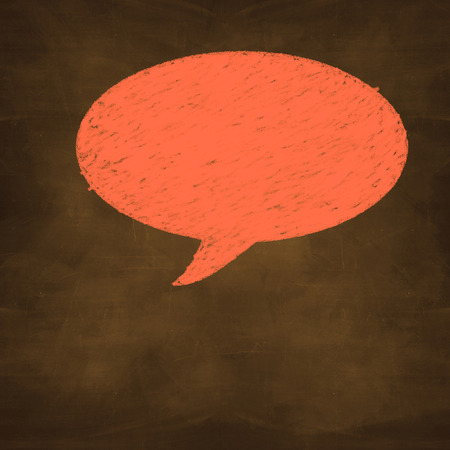 hand drawn chalked speech bubble on backgroundの写真素材