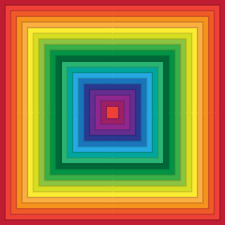 Multicolored abstract squares within square with rippling effectの写真素材