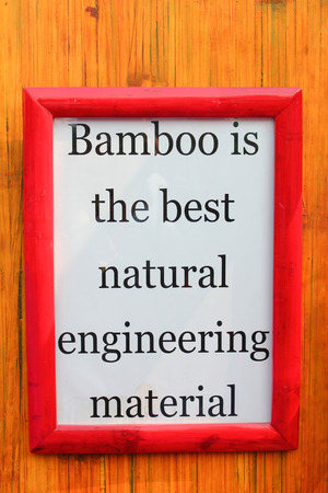 White Frame with bamboo importance quote on stripe backgroundの写真素材