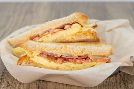 Breakfast ham and cheese sandwich loaded with all the good fixings to completely fill any appetite...