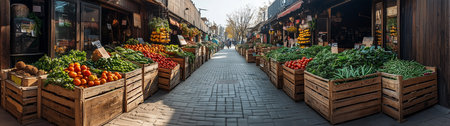 Traditional street market in Barcelona, Spainの素材