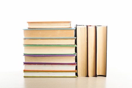 Stack of books isolated on white background.の写真素材