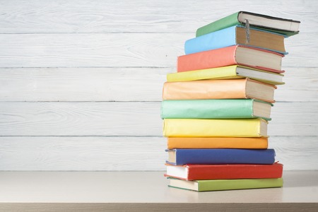 Stack of colorful books.の写真素材