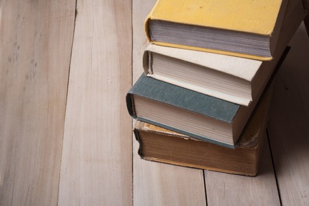 Stack of colorful books. Education background. Back to school. Copy space for textの写真素材