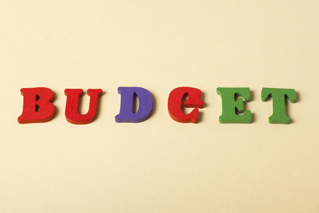 BUDGET word written on wooden cubes. Finance Concept. Moneyの写真素材