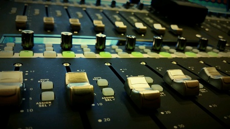 Sound mixer in the audio studio
