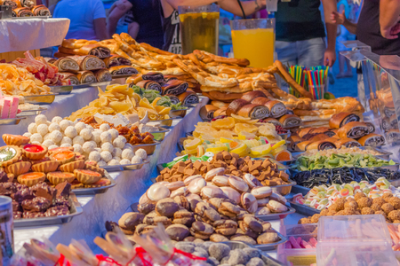 Vibrant and colorful candies at the marketの写真素材
