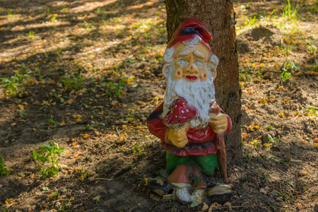 Toy figurine in the gardenの写真素材