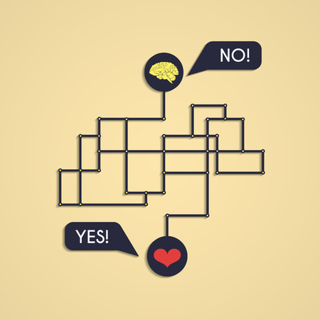 Logic vs feeling vector design illustrationのイラスト素材