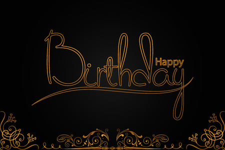 Isolated birthday text, colorful lettering composition.のイラスト素材