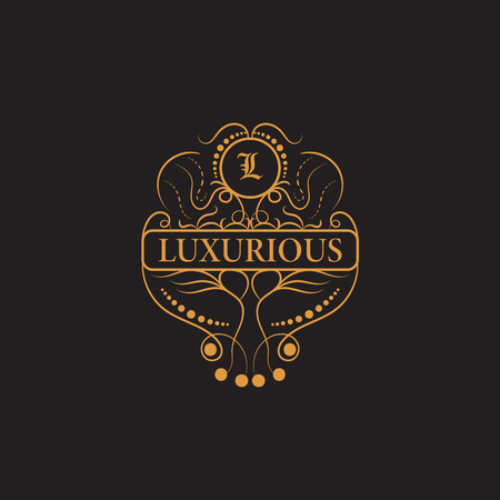 Luxury emblem template. Vintage element for label, identity, and other purpose.のイラスト素材