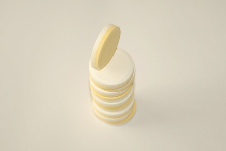 One tower of teblets isolatedの写真素材