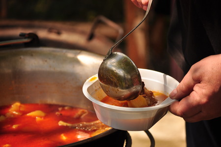 One Traditional Goulash soup rationの写真素材